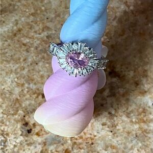Bomb Party Elegant Pink and Silver Women's Ring